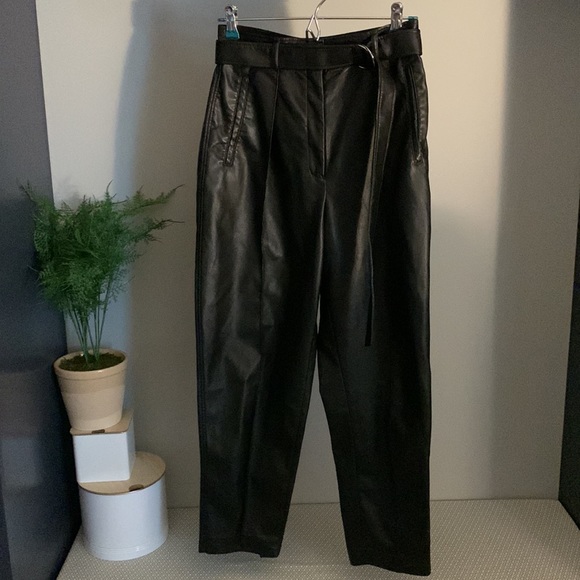 Babaton Women’s Mayne Pant Faux Leather Black Size 8 - Picture 3 of 8